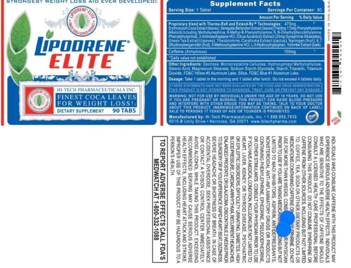 LIPODRENE ELITE 90 TABLETES