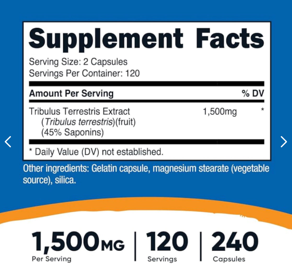 TRIBULUS NUTRICOST 1500MG 240 CAPSULAS