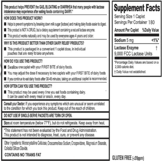 FAST ACTING LACTASE - 180 DOSES