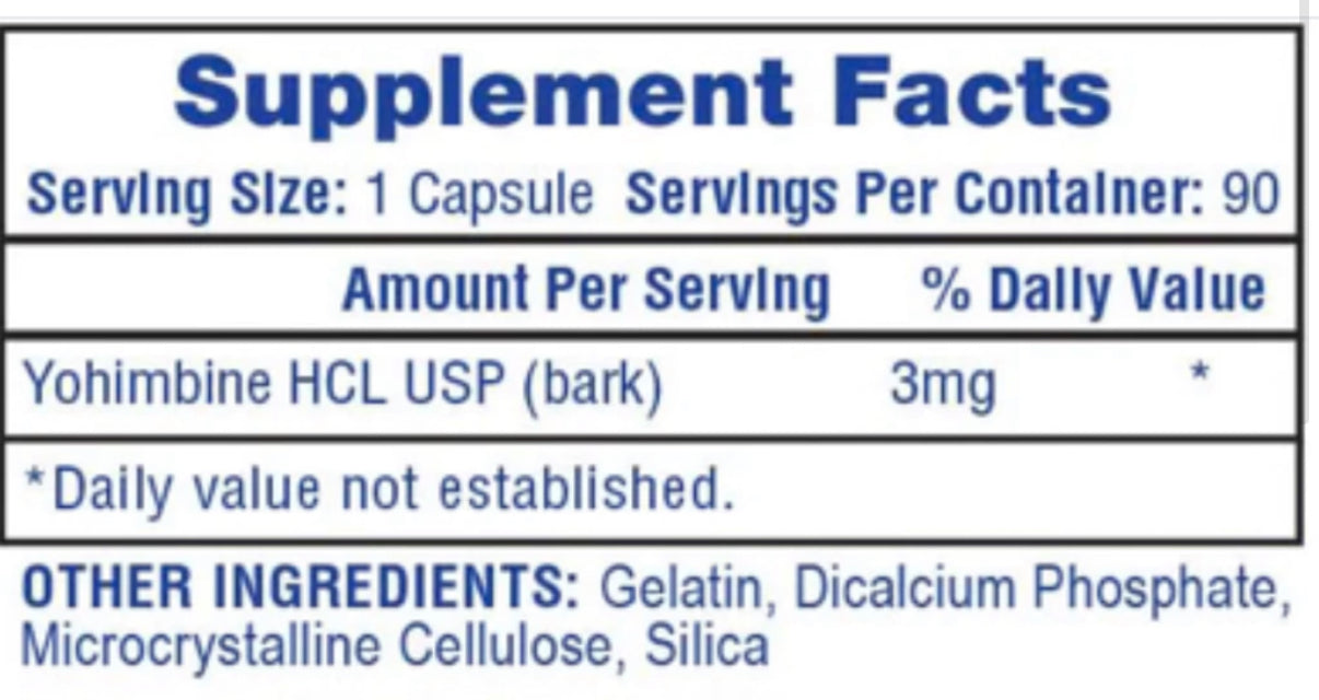 YOHIMBINA 3MG HI-TECH 90 CAPSULAS